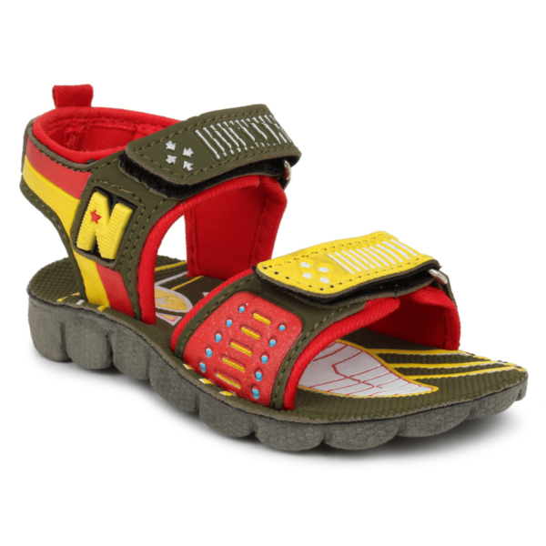Kids Comfort Olive Green Velcro Sandal Comfortable and Stylish Kids Footwear