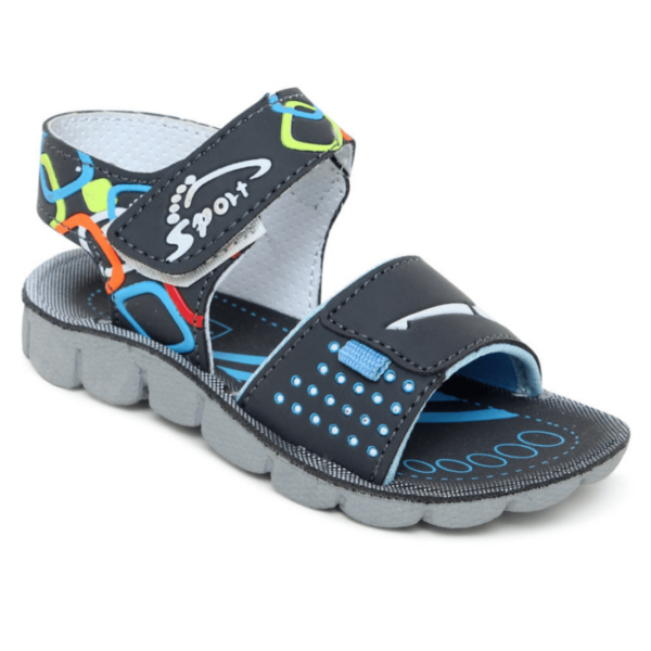 Comfort Bliss: Kids Grey Velcro Sandals - Easy Wear, Happy Feet, Perfect for Indian Summers