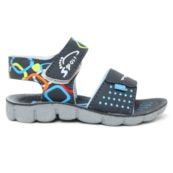 Comfort Bliss: Kids Grey Velcro Sandals - Easy Wear, Happy Feet, Perfect for Indian Summers
