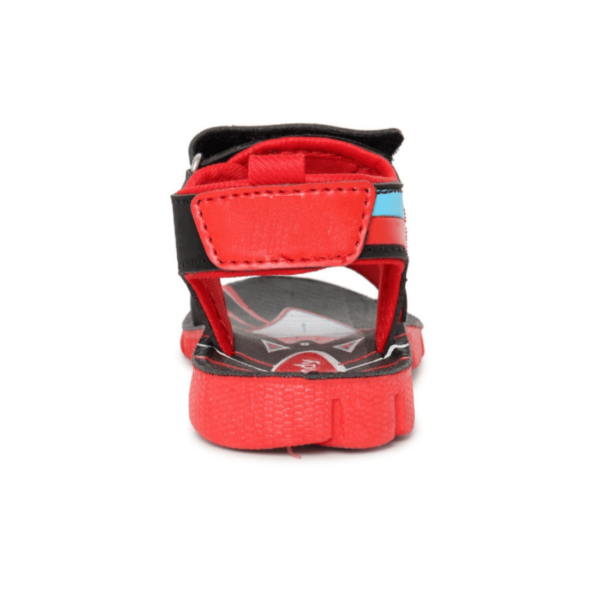 Kids Comfort Velcro Sandal in Vibrant Red and Black Comfortable Stylish
