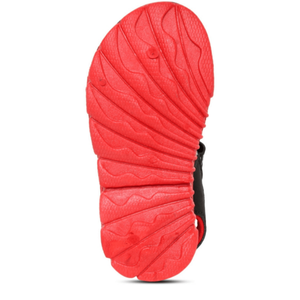 Kids Comfort Velcro Sandal in Vibrant Red and Black Comfortable Stylish