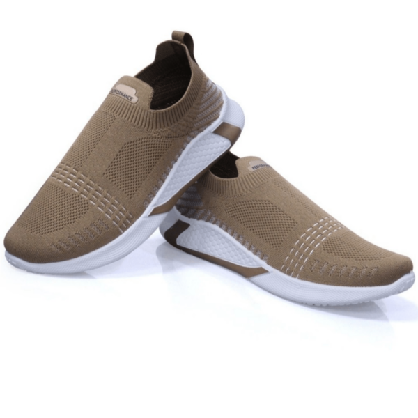 Men's Beige Slip-On Sports Shoes