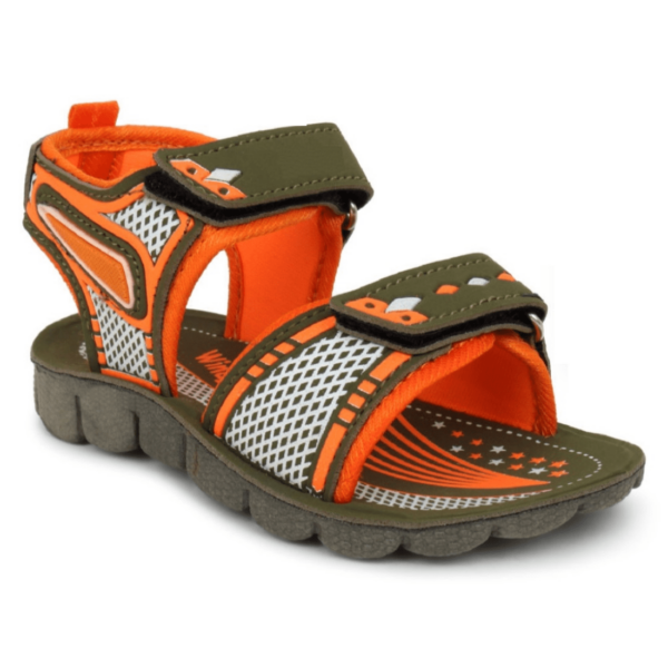 Kids Olive Green Velcro Sandals