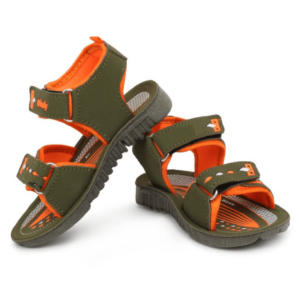 Kids Olive Green Velcro Sandals
