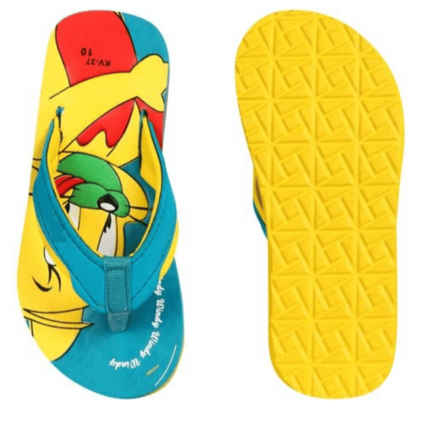 Kids Sky Blue Cartoon Flip-Flop Slippers