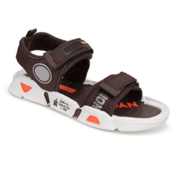 Kids' Stylish Brown Velcro Sandals with Dual Straps and Sporty Design