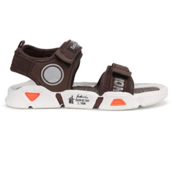 Kids' Stylish Brown Velcro Sandals with Dual Straps and Sporty Design