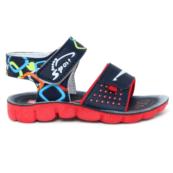 Kids Red & Blue Sandals with Comfortable Velcro Strap, Durable Design for Daily Wear