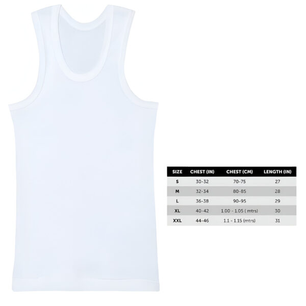 Men's Sleeveless Vests - Super Combed Cotton, Extended Length (Pack of 3)