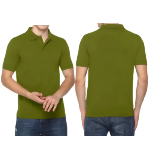 Olive Mens Cotton Polo T-Shirt