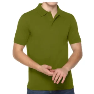 Olive Mens Cotton Polo T-Shirt