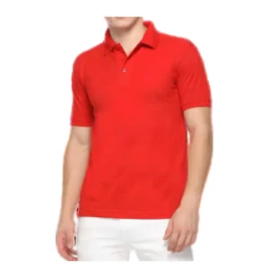 Men's Red Polo T-Shirt - Pure Cotton, Half Sleeves