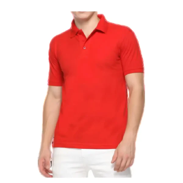 Men's Red Polo T-Shirt - Pure Cotton, Half Sleeves