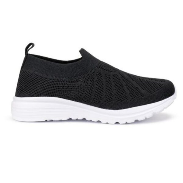 Kids Lightweight Black Shoes with Stylish Line Design