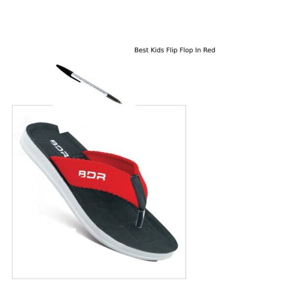 Kids Black & Red Trendy Flip-Flops