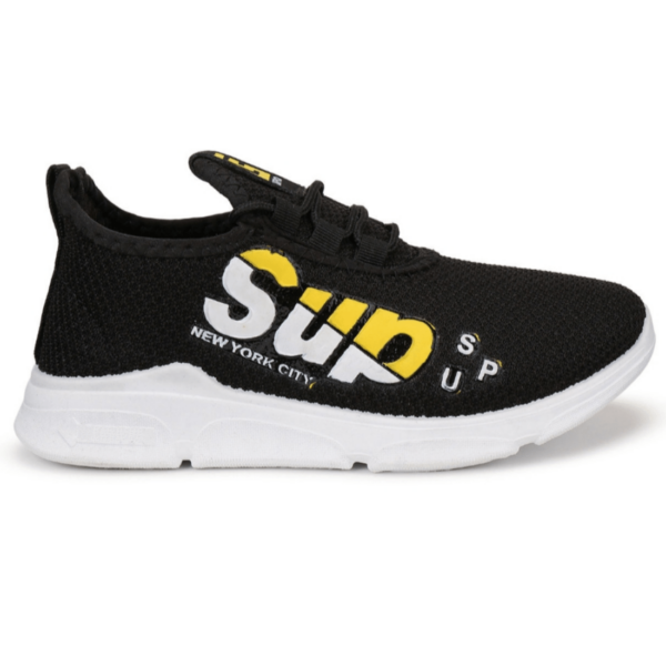 Kids' Black Printed Sports Shoes