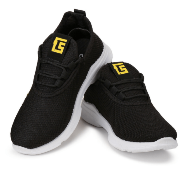 Kids' Black Printed Sports Shoes
