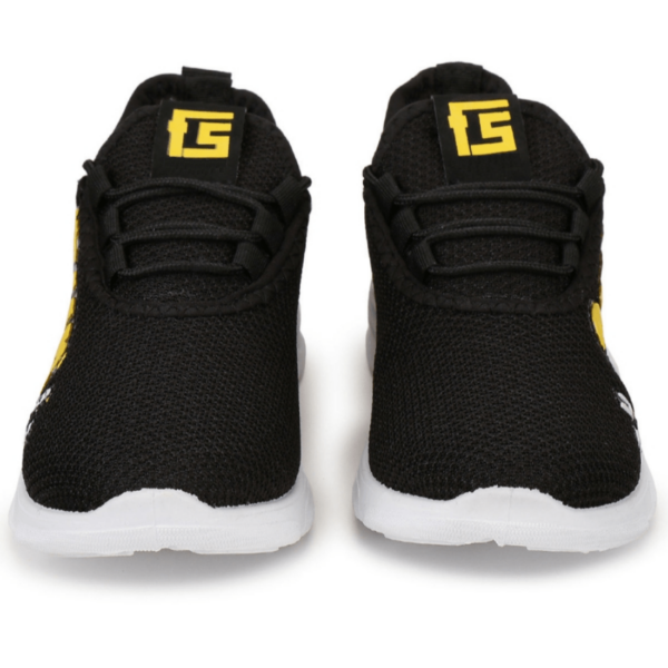 Kids' Black Printed Sports Shoes