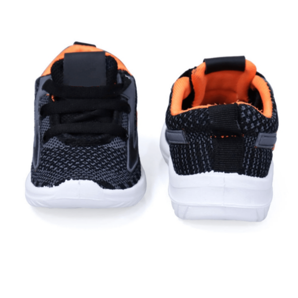 Kids' Black and Orange Lace-Up Sneakers - Stylish and Durable Footwear for Active Kids