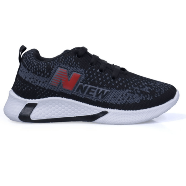Stylish Kids Black and Red Lace-Up Sneakers for Boys and Girls