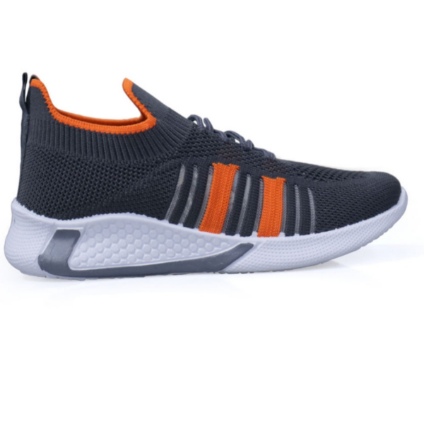 Grey and Orange Kids Slip-On Shoes for Active Adventures