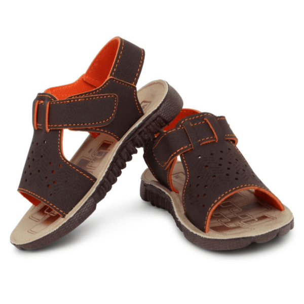 Kids Brown Velcro Sandals - Stylish and Comfortable Daily Wear for Little Feet