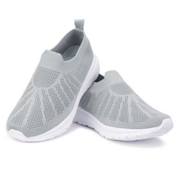 Kids Lightweight Grey Slip-On Shoes