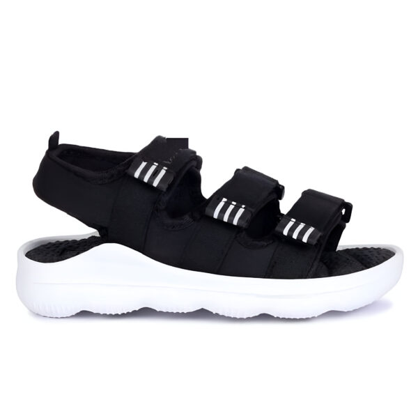 Kids' Stylish and Durable Black Velcro Sandals with Triple Straps for Boys