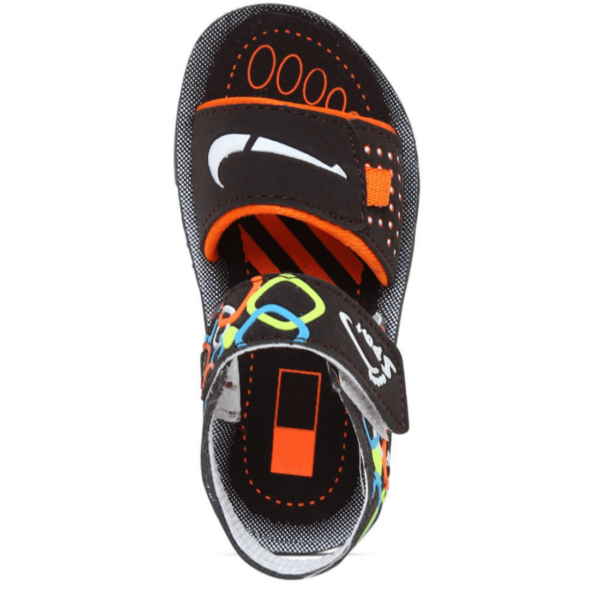 Kids' Brown and Orange Stylish Velcro Sandals