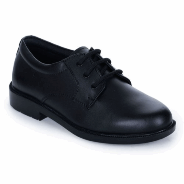 Kids Black Lace-Up School Shoes - Comfortable Leather-Look Formal Shoes for Boys