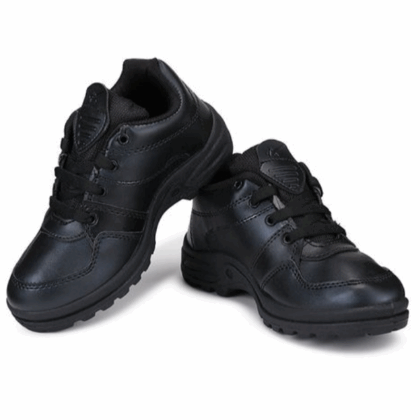 Kids Black Lace-Up School Shoes - Comfortable Leather-Look Formal Shoes for Boys